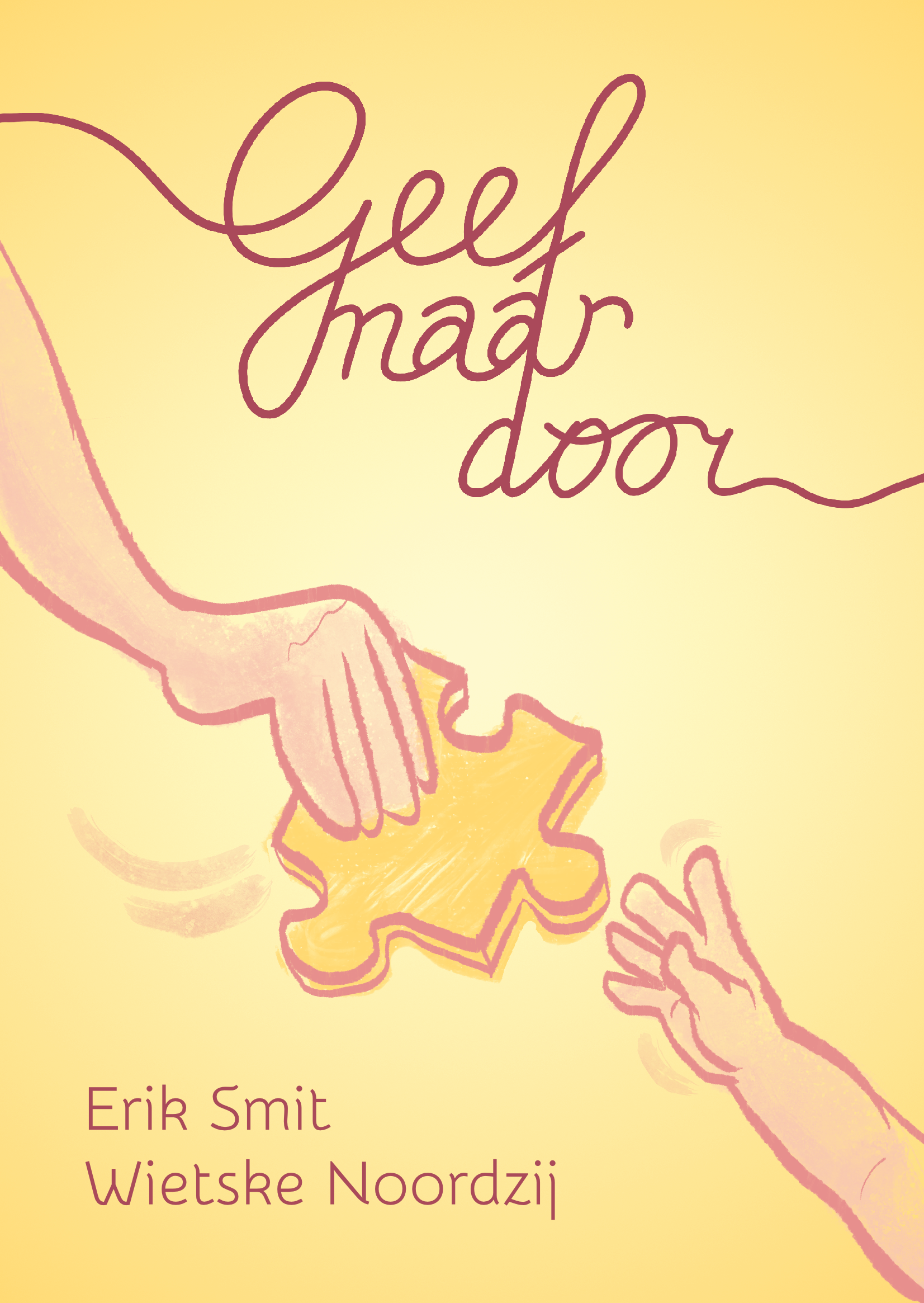 Letterontwerp, lay-out en illustratie voor voorlichtingsboekje 'Geef Maar Door' van stichting Raise Up